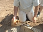 MARBLE SARCOPHAGUS WAS DISCOVERED ON 30.07.2014 BY THE DIRECTOR OF THE ARCHAEOLOGICAL MUSEUM - PLOVDIV